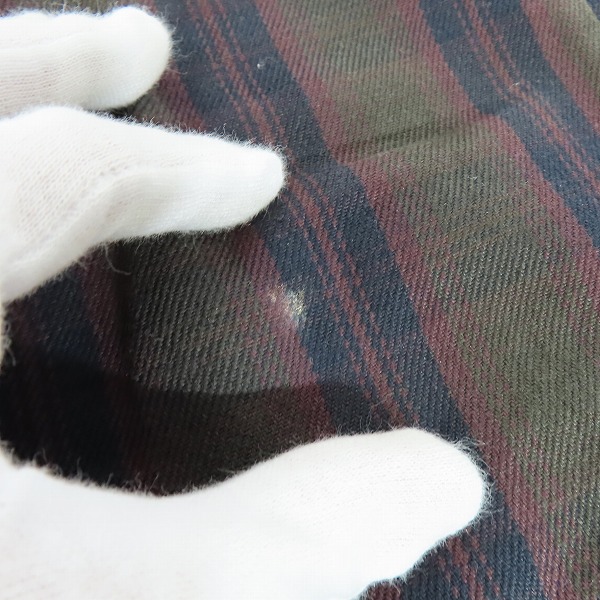 実際に弊社で買取させて頂いたEVISU/エヴィス チェック コットンパンツ Lot.2005/ダークグリーン系/30の画像 6枚目