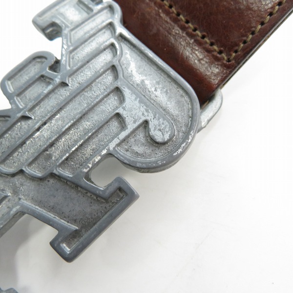 実際に弊社で買取させて頂いたARMANI JEANS/アルマーニジーンズ ロゴバックル レザーベルト 92の画像 5枚目