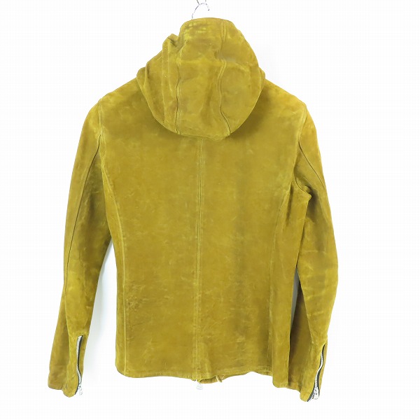 実際に弊社で買取させて頂いたISAMU KATAYAMA BACKLASH/バックラッシュ NIGHT RIDE ジャパンカーフ白鞣し製品染め フードブルゾン 1878-01/2(M)の画像 1枚目