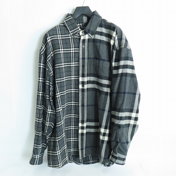 実際に弊社で買取させて頂いたBURBERRY×Gosha Rubchinskiy/バーバリー×ゴーシャラブチンスキー チェック柄 長袖ボタンシャツ ネルシャツ L