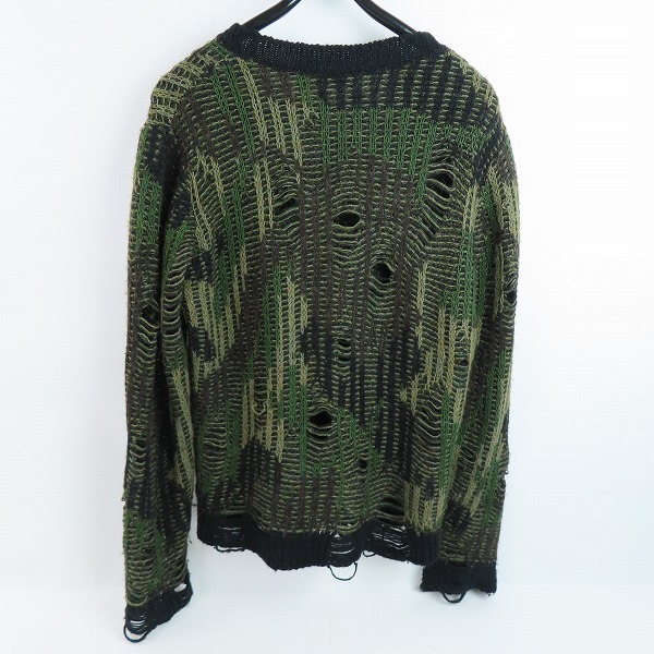 実際に弊社で買取させて頂いたDIESEL/ディーゼル アルパカ混ダメージ加工ニットセーター/Lの画像 1枚目