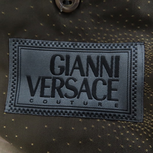 実際に弊社で買取させて頂いたVERSACE/ヴェルサーチ ストライプ ウール スーツ ジャケット/パンツ/セットアップ/54の画像 2枚目