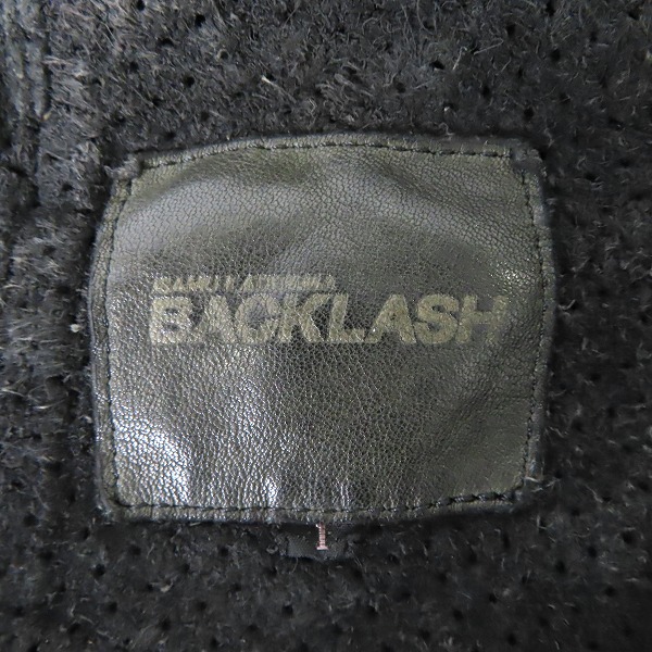 実際に弊社で買取させて頂いたBACKLASH/バックラッシュ ジャパンステアー 製品染め パンチング レザーシャツ 1499-01/1(S)の画像 2枚目