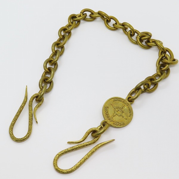 実際に弊社で買取させて頂いたFIRST ARROW'S/ファーストアローズ ブラス/真鍮 限定品 NO.23 唐草キーフック/ウォレットチェーンの画像 4枚目