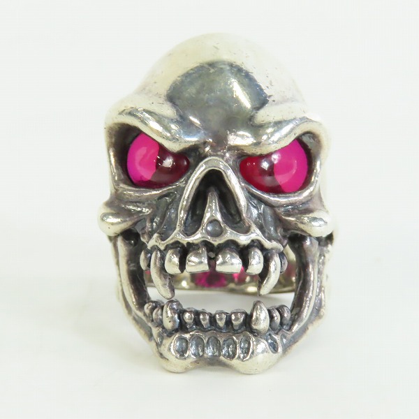 実際に弊社で買取させて頂いた【ギャラ付】ROYAL ORDER/ロイヤルオーダー ビッグスカルリング ストーンアイズ SRRR185-CZ RED/20号-20.5号の画像 1枚目