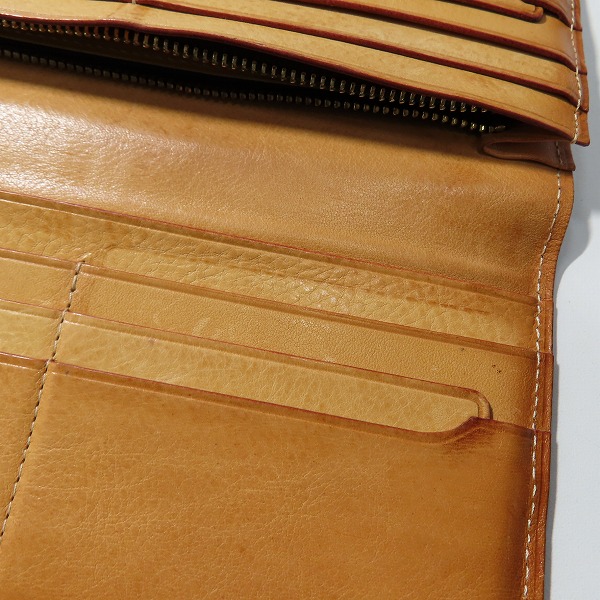 実際に弊社で買取させて頂いたGANZO/ガンゾ THIN BRIDLE /シンブライドル ファスナー付き長財布/ロング ウォレット 57604の画像 6枚目