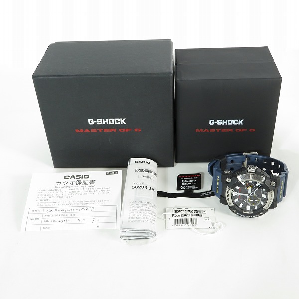 実際に弊社で買取させて頂いたG-SHOCK/Gショック MASTER OF G FROGMAN/フロッグマン Bluetooth 電波ソーラー GWF-A1000-1A2JFの画像 9枚目