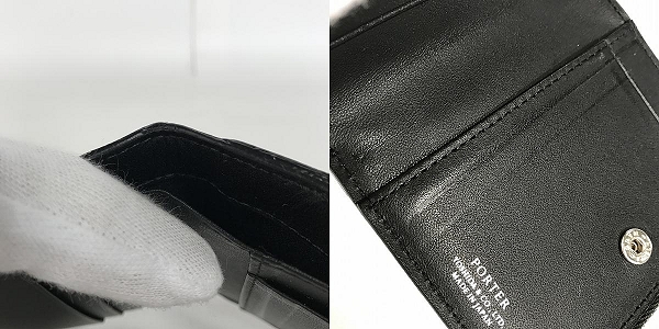 実際に弊社で買取させて頂いたPORTER/ポーター ABLE/エイブル レザー ２つ折りミニ財布 030-03439の画像 9枚目