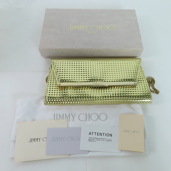 実際に弊社で買取させて頂いたJIMMY CHOO/ジミーチュウ チェーンウォレット ゴールドの画像 9枚目