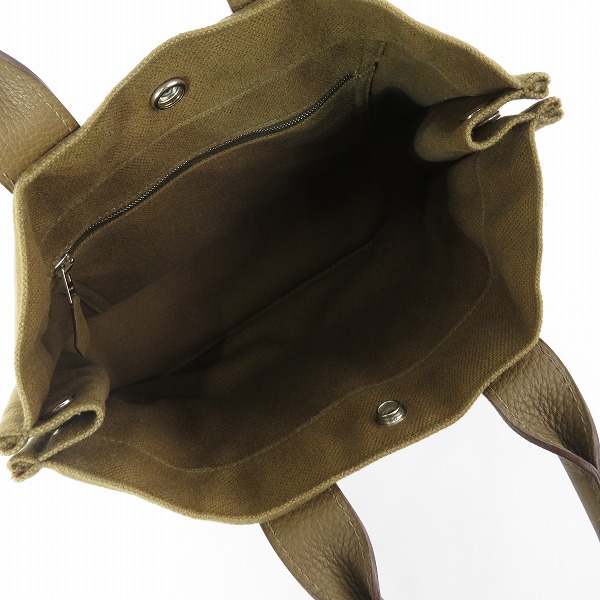 実際に弊社で買取させて頂いたHERMES/エルメス サックアーネ PM ハンドバッグ キャンバス×レザーの画像 3枚目