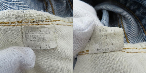 実際に弊社で買取させて頂いたLEVIS/リーバイス 501 刻印6 66モデル スモールe ヴィンテージデニムパンツ W42L34の画像 5枚目