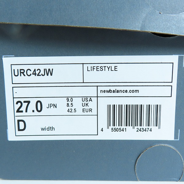 実際に弊社で買取させて頂いた【未使用】JUNYA WATANABE MAN×NEW BALANCE/ジュンヤワタナベマン×ニューバランス RC42 レザースニーカー URC42JW/27の画像 8枚目