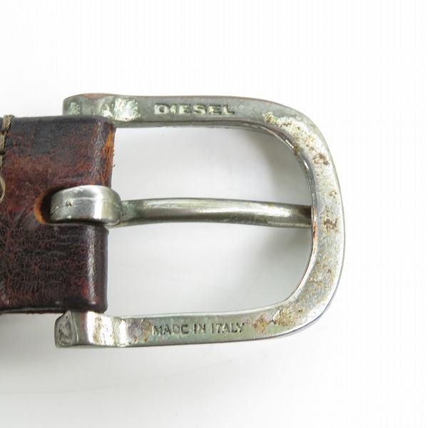実際に弊社で買取させて頂いたDIESEL/ディーゼル ロゴ レザーベルト/85/34の画像 4枚目