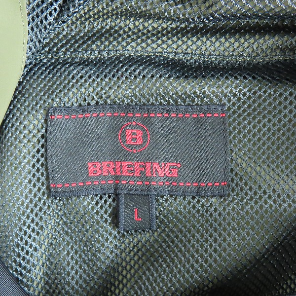 実際に弊社で買取させて頂いた【未使用】BRIEFING GOLF/ブリーフィング MS WIND HOODIE/ウインドフーディ パーカー オリーブ BRG223M19/Lの画像 2枚目