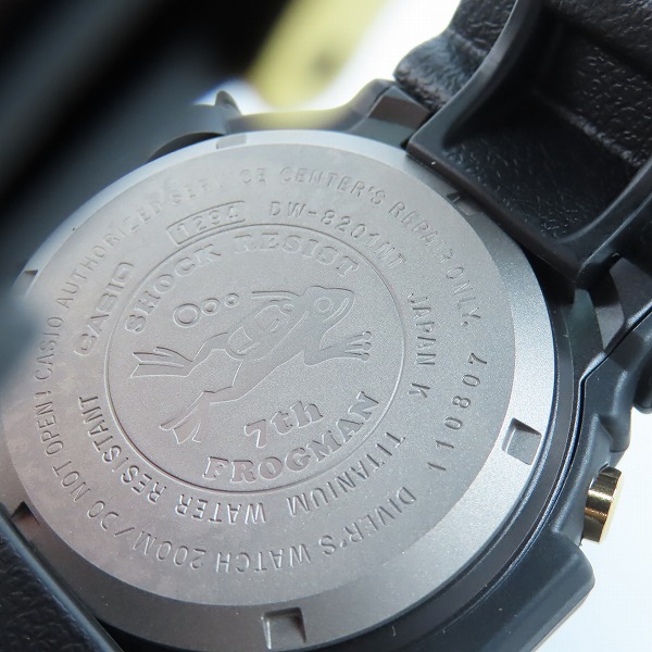 実際に弊社で買取させて頂いたG-SHOCK/Gショック FROGMAN/フロッグマン 7周年記念/7th スクリューバック DW-8201NT-1JR【動作未確認】の画像 3枚目