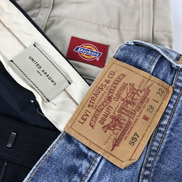 実際に弊社で買取させて頂いた【おまとめ】ユナイテッドアローズ/リーバイス/ディッキーズ 他 デニムパンツ/チノパン/ショートパンツ 等