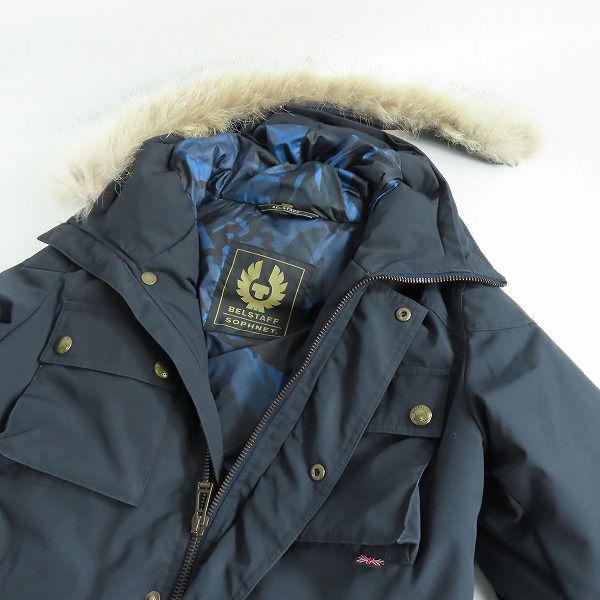 実際に弊社で買取させて頂いたSOPHNET×BELSTAFF/ソフネット×ベルスタッフ ROADMASTER FUR DOWN JACKET ダウンジャケット 71050377/44の画像 2枚目