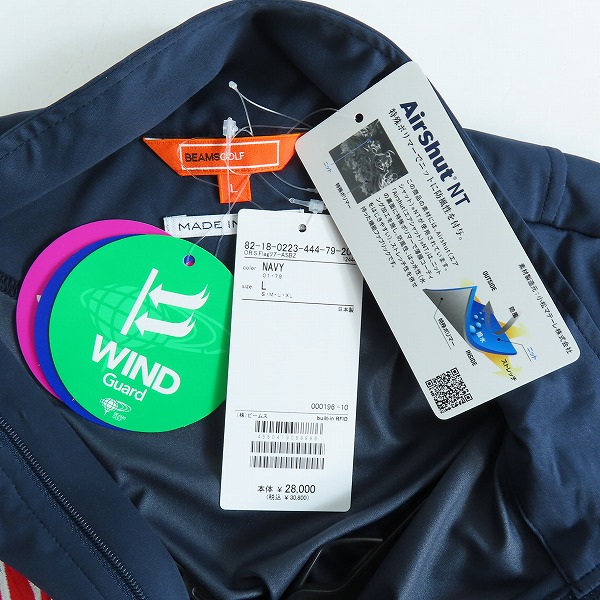 実際に弊社で買取させて頂いた【未使用】BEAMS GOLF/ビームスゴルフ スターフラッグロゴ ツアー エアシャットブルゾン 82-18-0223-444-79-20/Lの画像 2枚目