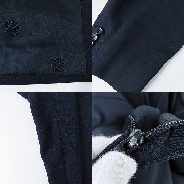 実際に弊社で買取させて頂いたVERSACE/ヴェルサーチ ウールスーツ ジャケット/パンツ/セットアップ/ダークネイビー系/54の画像 8枚目