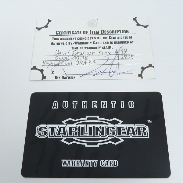 実際に弊社で買取させて頂いた【ギャラ付き】STARLINGEAR/スターリンギア パンチャー デビルブルーザー リング/19号の画像 8枚目