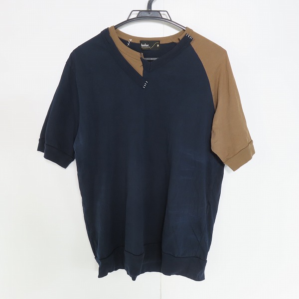 実際に弊社で買取させて頂いたkolor/カラー プレミアムコットン DOCKING CUTSEW Vネック ドッキング カットソー 21SCM-T10206/3