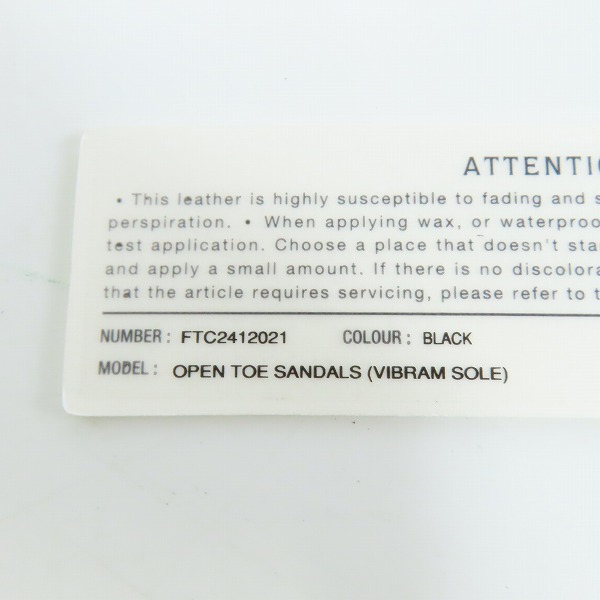 実際に弊社で買取させて頂いたFOOT THE COACHER×KIJIMA TAKAYUKI/フットザコーチャー×キジマタカユキ BEAUTIFUL SHOES OPEN TOE SANDALS FTC2412021/9の画像 7枚目