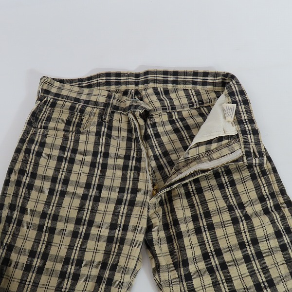 実際に弊社で買取させて頂いたEVISU/エヴィス チェック コットンパンツ Lot.2005/ライトベージュ系/30の画像 4枚目