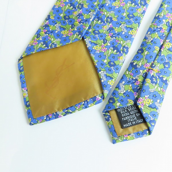 実際に弊社で買取させて頂いたYSL/YVES SAINT LAURENT/イヴサンローラン フラワー柄 ネクタイ の画像 2枚目