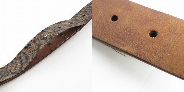 実際に弊社で買取させて頂いたLOUIS VUITTON/ルイヴィトン  ダミエ サンチュール キャレ レザーベルト M6802/80/32の画像 9枚目
