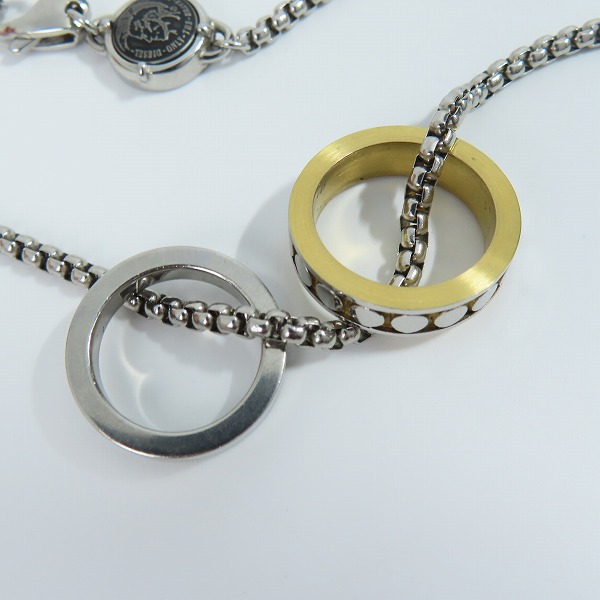 実際に弊社で買取させて頂いたDIESEL/ディーゼル ステンレス ダブルリング ネックレス の画像 3枚目