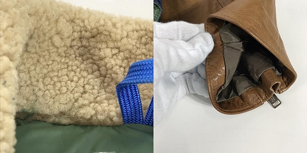 実際に弊社で買取させて頂いたUNDERCOVERISM/アンダーカバーイズム カウハイド レザー レイヤード ダウンベスト/ジャケット L4207/2の画像 8枚目