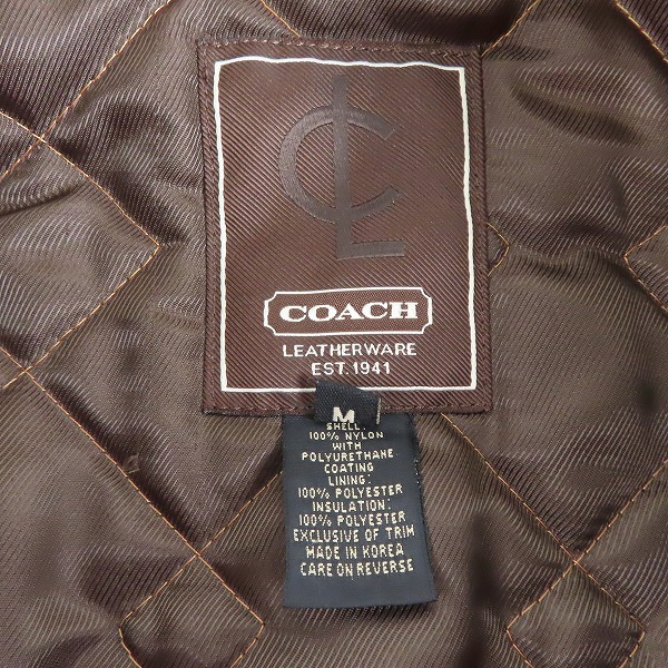 実際に弊社で買取させて頂いたCOACH/コーチ ジップアップジャケット/Ｍの画像 2枚目