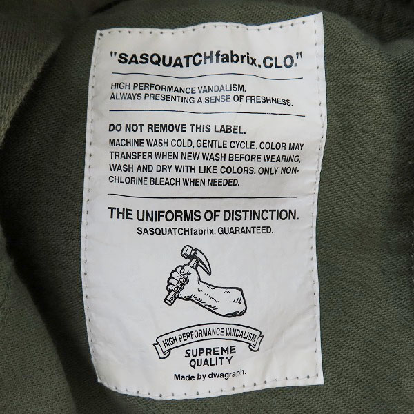 実際に弊社で買取させて頂いたWACKO MARIA × SASQUATCH fabrix/ワコマリア×サスクワッチ ファブリックス/ UPSETTERS JACKET khaki/XLの画像 3枚目