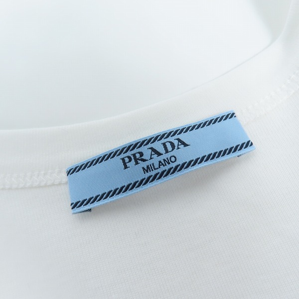 実際に弊社で買取させて頂いたPRADA/プラダ トライアングルロゴプレート リブニットジャージータンクトップ 39546X S222/36の画像 2枚目