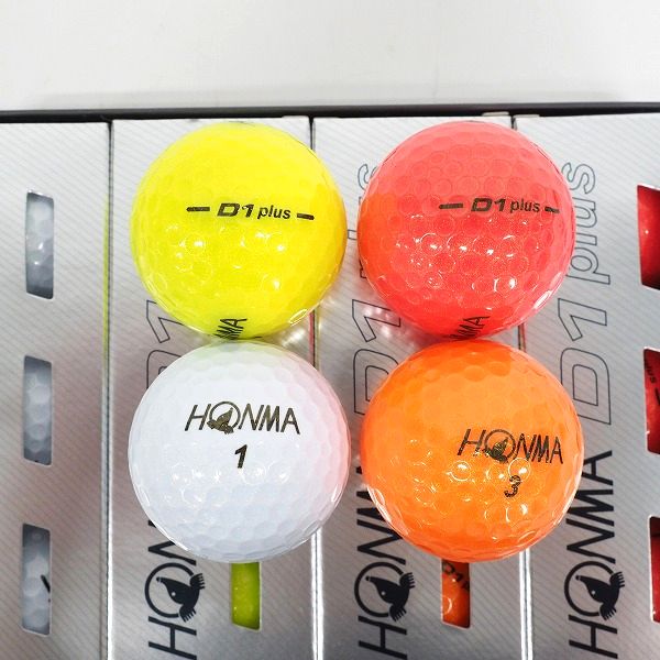 実際に弊社で買取させて頂いた【未使用】HONMA/ホンマ D1 Plus ゴルフボール マルチカラー 2ダースの画像 1枚目