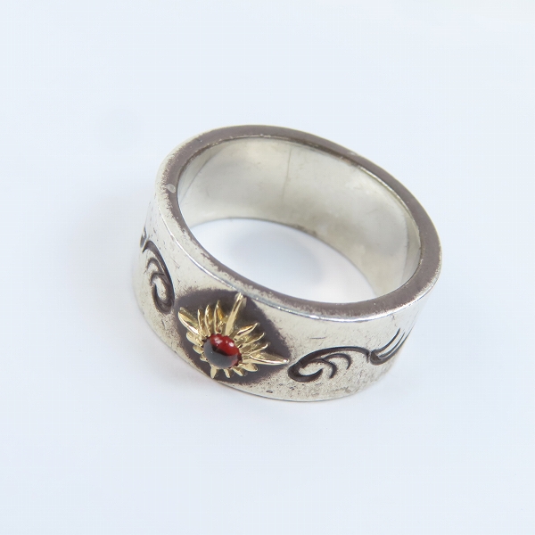 実際に弊社で買取させて頂いたARIZONA FREEDOM/アリゾナフリーダム K18太陽神 w/ストーン リング 19.5-20号