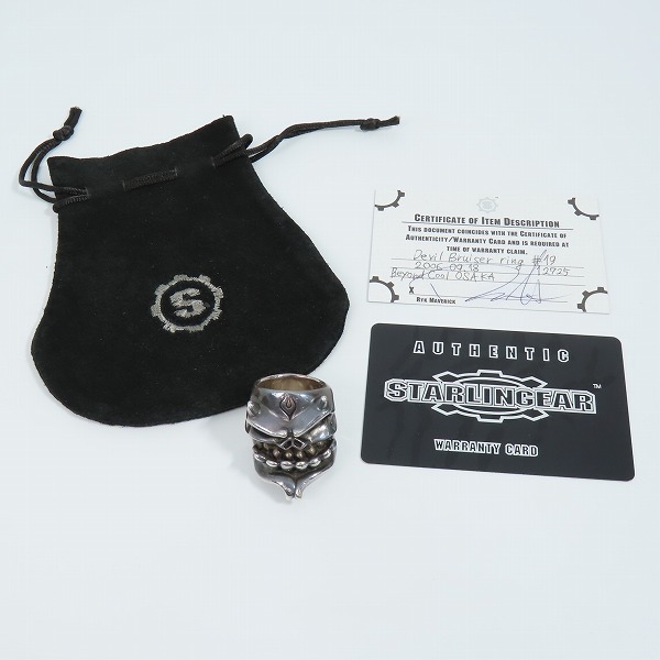 実際に弊社で買取させて頂いた【ギャラ付き】STARLINGEAR/スターリンギア パンチャー デビルブルーザー リング/19号の画像 9枚目