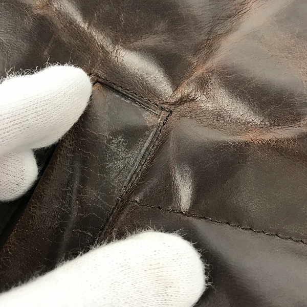 実際に弊社で買取させて頂いたISAMUKATAYAMA BACKLASH/バックラッシュ ホーウィン ホースレザー ダウンベスト 1293-01 Mの画像 5枚目