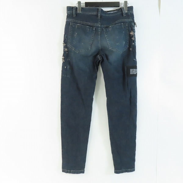 実際に弊社で買取させて頂いたJULIUS/ユリウス 18FW ペインティング ダメージ加工 スキニーデニムパンツ 637PAM11-IND/1の画像 1枚目