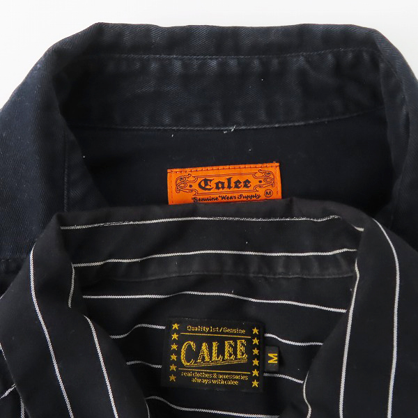 実際に弊社で買取させて頂いたCALEE/キャリー ストライプ/背面プリント 長袖シャツ 2点セットの画像 2枚目