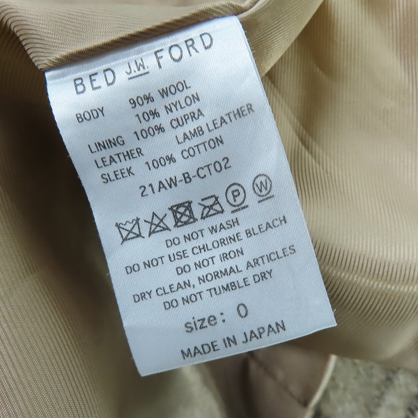 実際に弊社で買取させて頂いたBED J.W. FORD/ベッドフォード Single Coat/シングルコート チェック 21AW-B-CT02/0の画像 3枚目