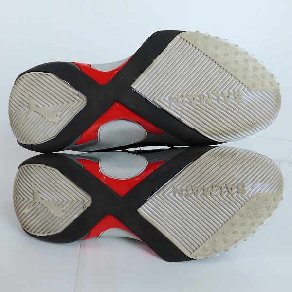 実際に弊社で買取させて頂いたPuma x Balmain/プーマ × バルマン Court Black High Risk Red バスケットボールシューズ 195683-01/27の画像 2枚目