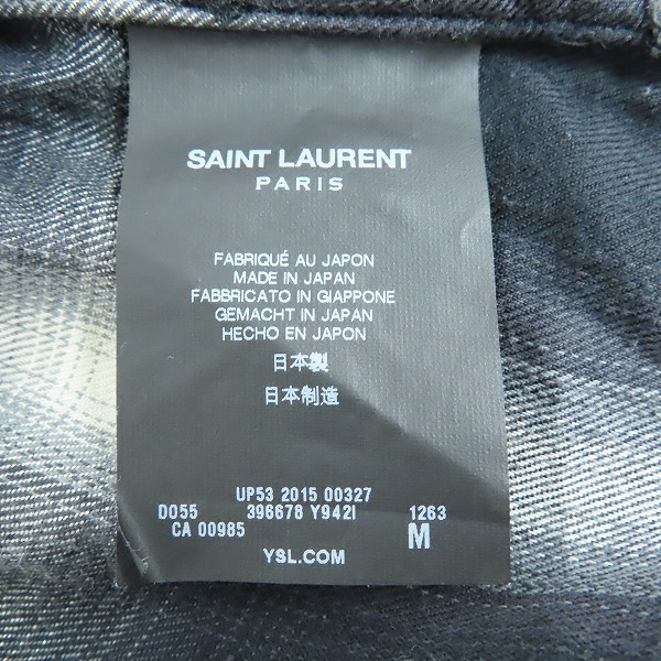 実際に弊社で買取させて頂いたSAINT LAURENT PARIS/サンローランパリ 15AW エディ期 オンブレチェックシャツ 396678 Y9421/Mの画像 3枚目