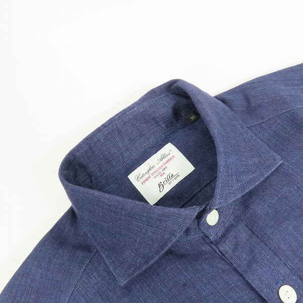 実際に弊社で買取させて頂いたBrilla per il gusto/ブリッラ ペル イル グスト 麻100％シャツ ネイビー Mの画像 5枚目