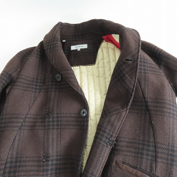 実際に弊社で買取させて頂いたnonnative/ノンネイティブ ウール中綿チェックジャケット レザー TNP-NN-WJ-6004/2の画像 2枚目