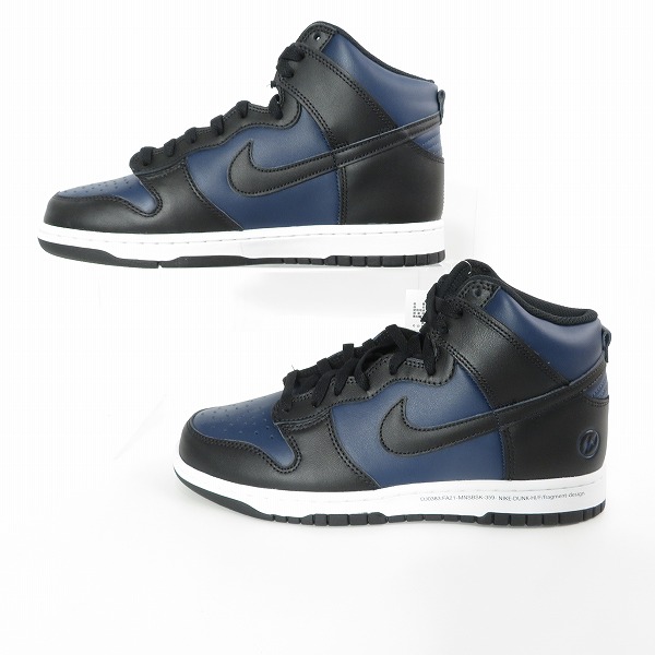 実際に弊社で買取させて頂いた【未使用】 NIKE×FRAGMENT DESIGN/ナイキ×フラグメントデザイン DUNK HI/ダンク ハイ ミッドナイトネイビー DJ0383-400/27の画像 3枚目
