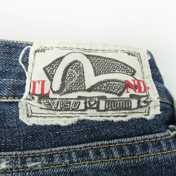実際に弊社で買取させて頂いたEVISU×PUMA/エヴィス×プーマ デニムパンツ 558430 W32 L32の画像 6枚目