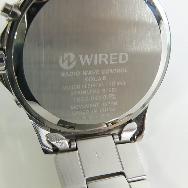 実際に弊社で買取させて頂いたSEIKO/セイコー WIRED ワイアード ソーラー ラウンド 黒文字盤 7B52-0AV0の画像 5枚目