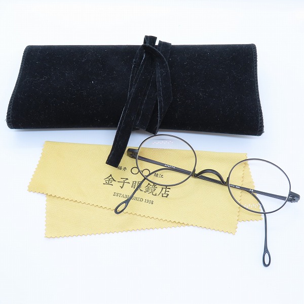 実際に弊社で買取させて頂いた金子眼鏡/カネコガンキョウ 井戸多美男作 メガネフレーム T416 MBKの画像 9枚目