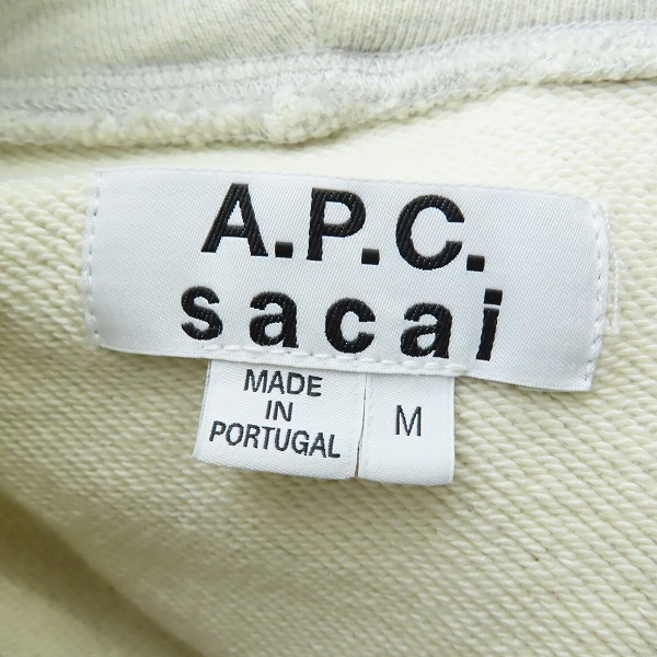 実際に弊社で買取させて頂いたA.P.C.×sacai /アーペーセー×サカイ 21ss HOODIE TAIYO フーディー プルオーバーパーカー 21E2-COEON-M27655/Mの画像 2枚目